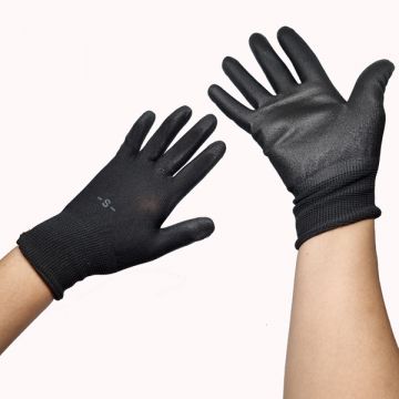 Uni World Gloves - PU Palm - Black LARGE ONLY