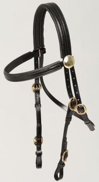 Zilco, Rosette Race Bridle, Black with Brass