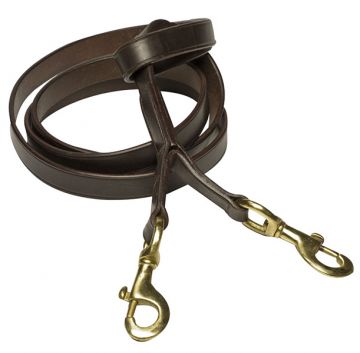 Leather Lead with Brass Double Clips