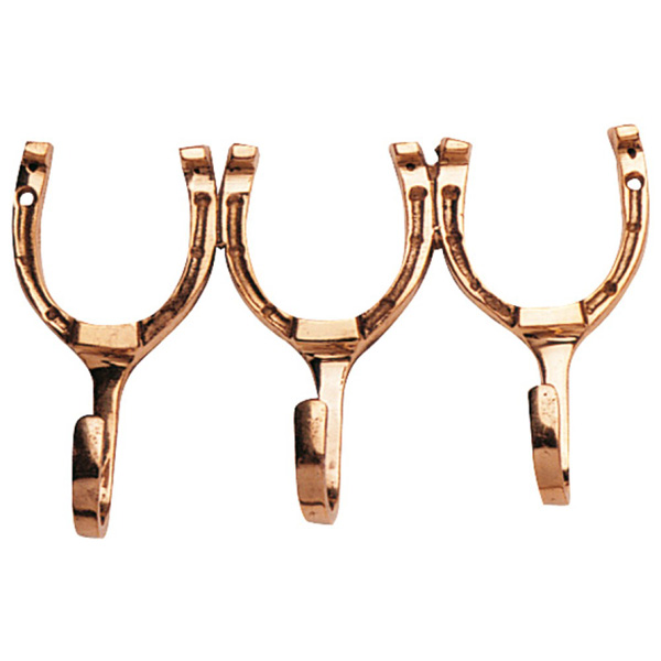3 Horseshoe Brass Hooks