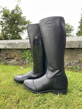 Track Boots » Breeze Up Leather/Patent Long Track Boots - Markey Saddlery